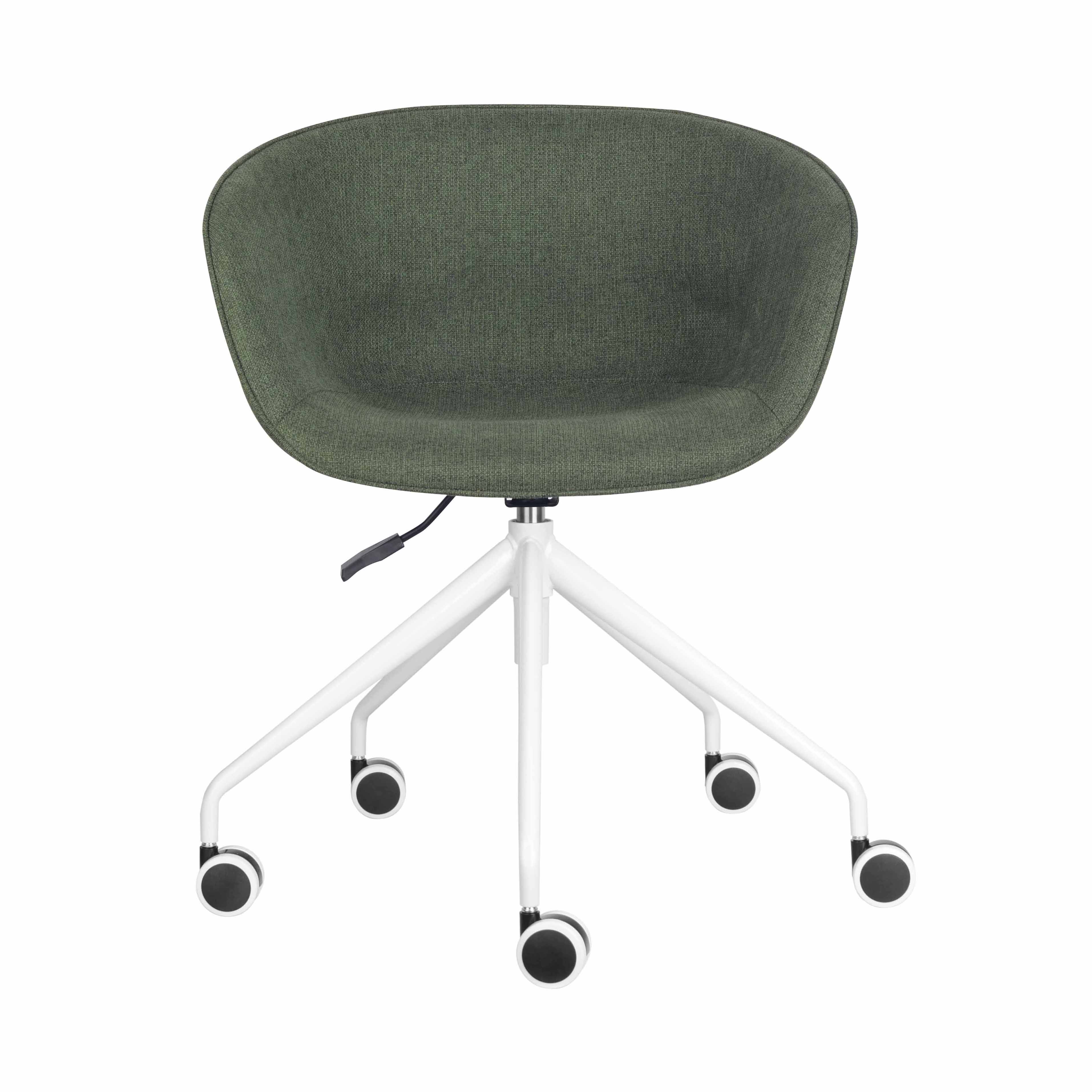 Pixel Tub Chair - Olive Fabric - White Base